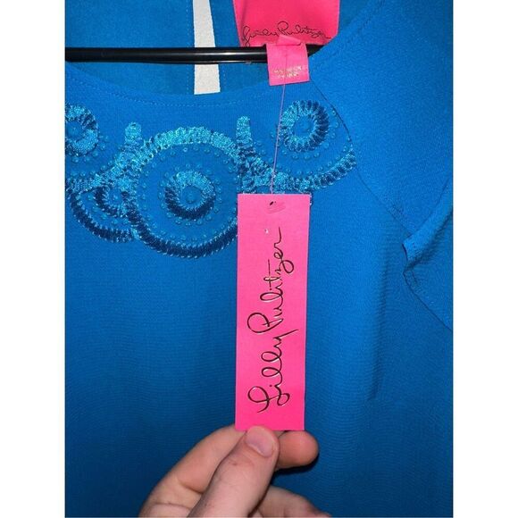 NWT Lilly Pulitzer Leni Dress Mr Peacock Blue Size 6 - Picture 9 of 9